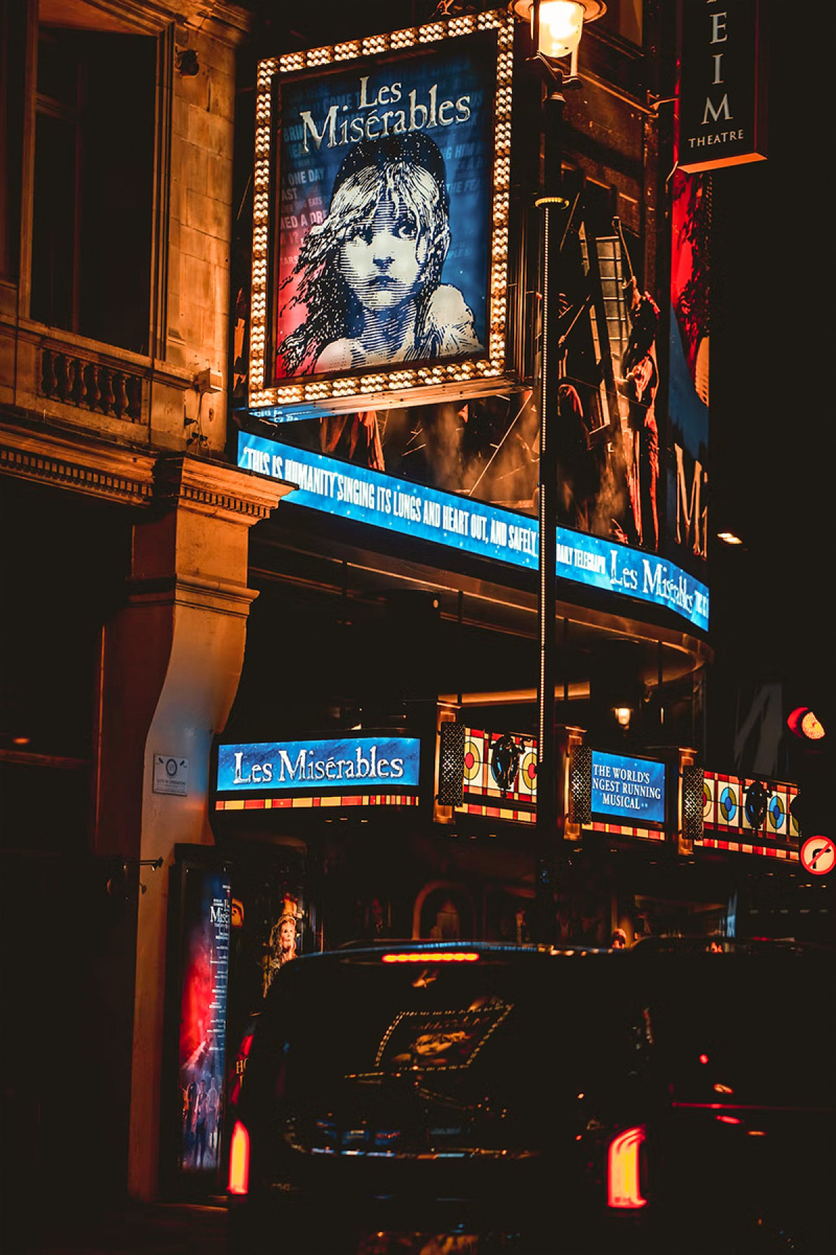 London West End theatre at night
