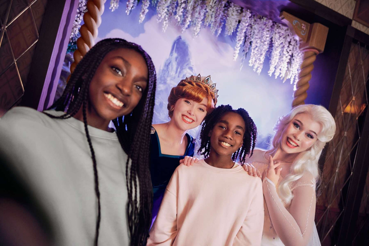 Guests with Characters Disneyland Park